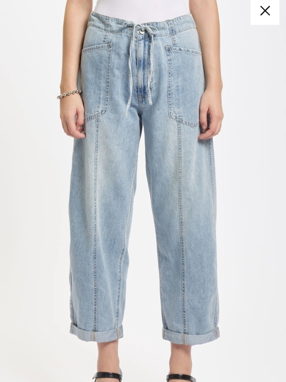 DAZE Villa Drawstring Ankle Straight Leg Jeans size 29 new with tags